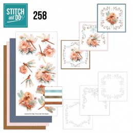 Stitch and do 258 - kit Carte 3D broderie - Libellules