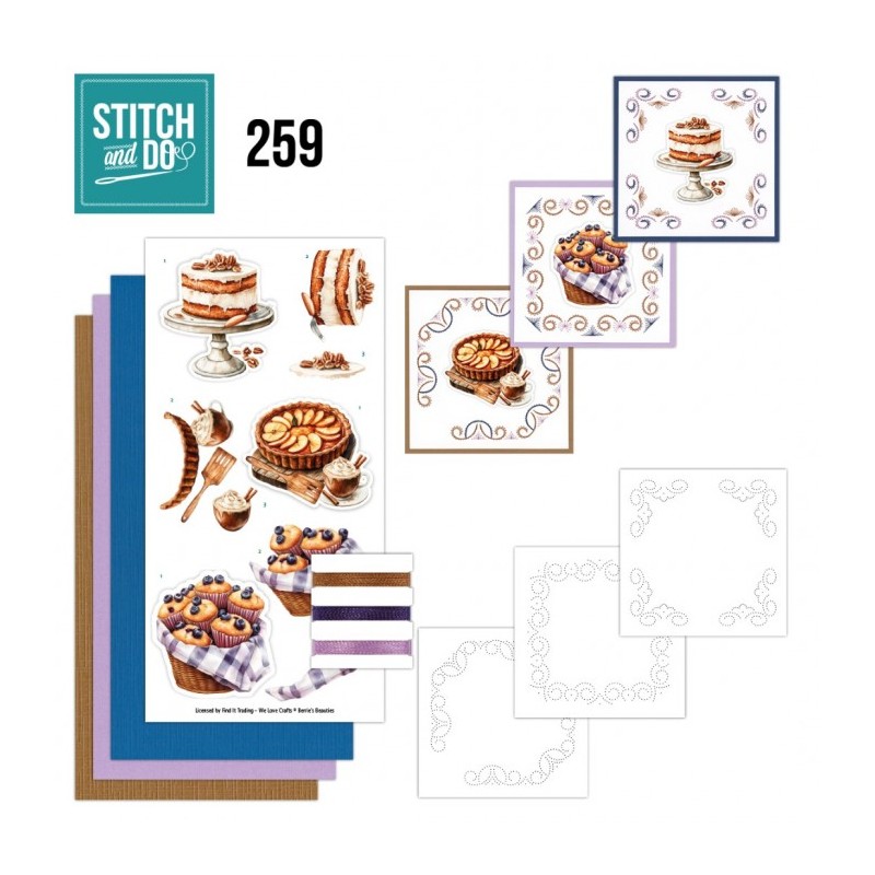 Stitch and do 259 - kit Carte 3D broderie - Pâtisseries