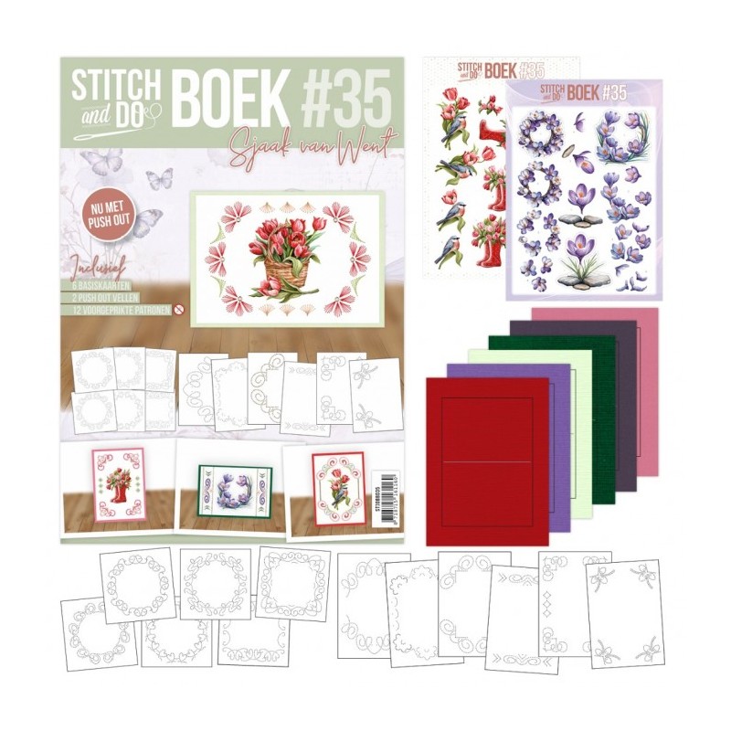 Stitch and Do Livre n°35 - Kit 6 Cartes 3D à broder - Fleurs de printemps