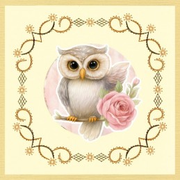 Kit Carte 3D à broder de couleur - Stitch and Do on Colour 039 - Toujours Chouettes