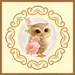 Kit Carte 3D à broder de couleur - Stitch and Do on Colour 039 - Toujours Chouettes