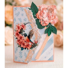 Carte 3D prédéc. - SB11113 - Harmonie florale - Colibris et fleurs