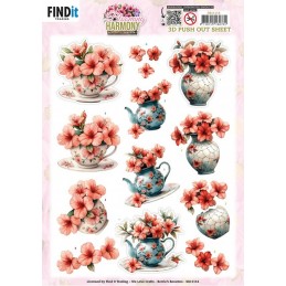 Carte 3D prédéc. - SB11114 - Harmonie florale - Vases de fleurs
