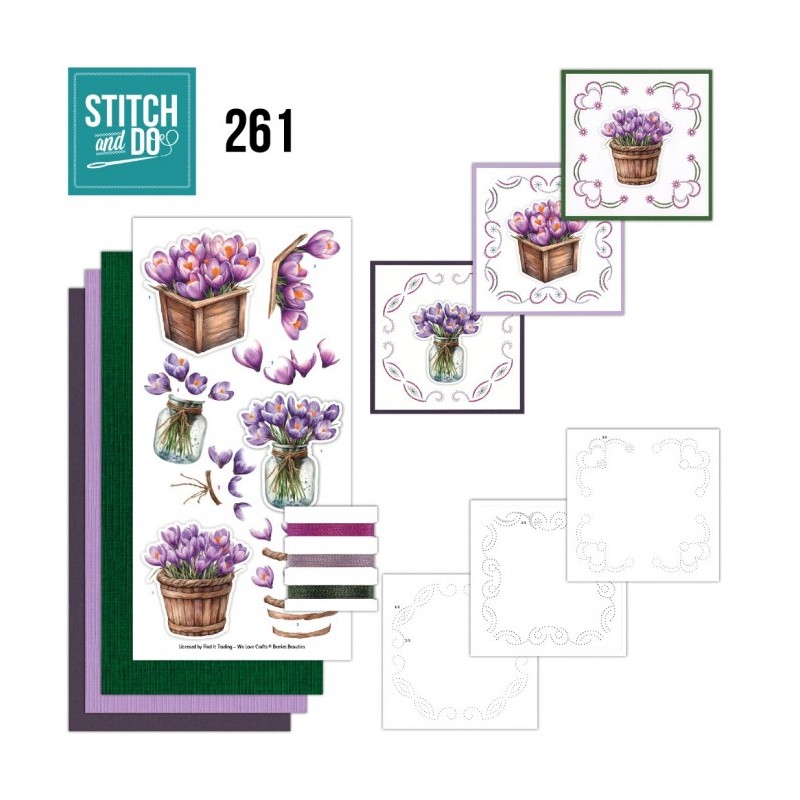 Stitch and do 261 - kit Carte 3D broderie - Premières Fleurs