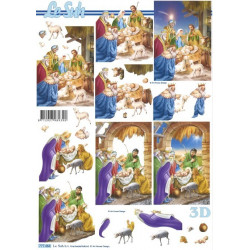 Carte 3D à découper -  Crèche de Noël - 777464