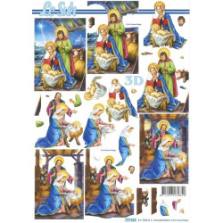 Carte 3D à découper -  Crèche de Noël - 777514