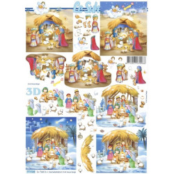 Carte 3D à découper -  crèche des enfants - 777516