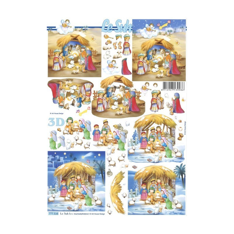 Carte 3D à découper -  crèche des enfants - 777516