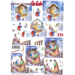 Carte 3D à découper -  crêche
