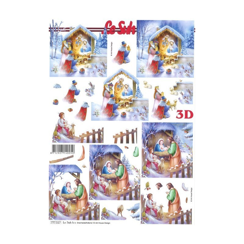 Carte 3D à découper - crêche Carte 3D à découper - crêche