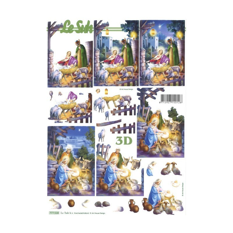 Carte 3D à découper - Crèche de Noël - 777518 Carte 3D à découper - Crèche de Noël - 777518
