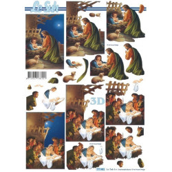 Carte 3D à découper -  Crèche de noël - 777481