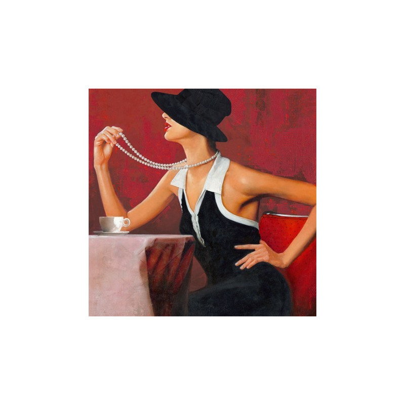 Image pour tableau 3D GK4040005 Femme au collier de perles - Format 40x40 cm. Image pour tableau 3D GK4040005 Femme au collier de perles - Format 40x40 cm.