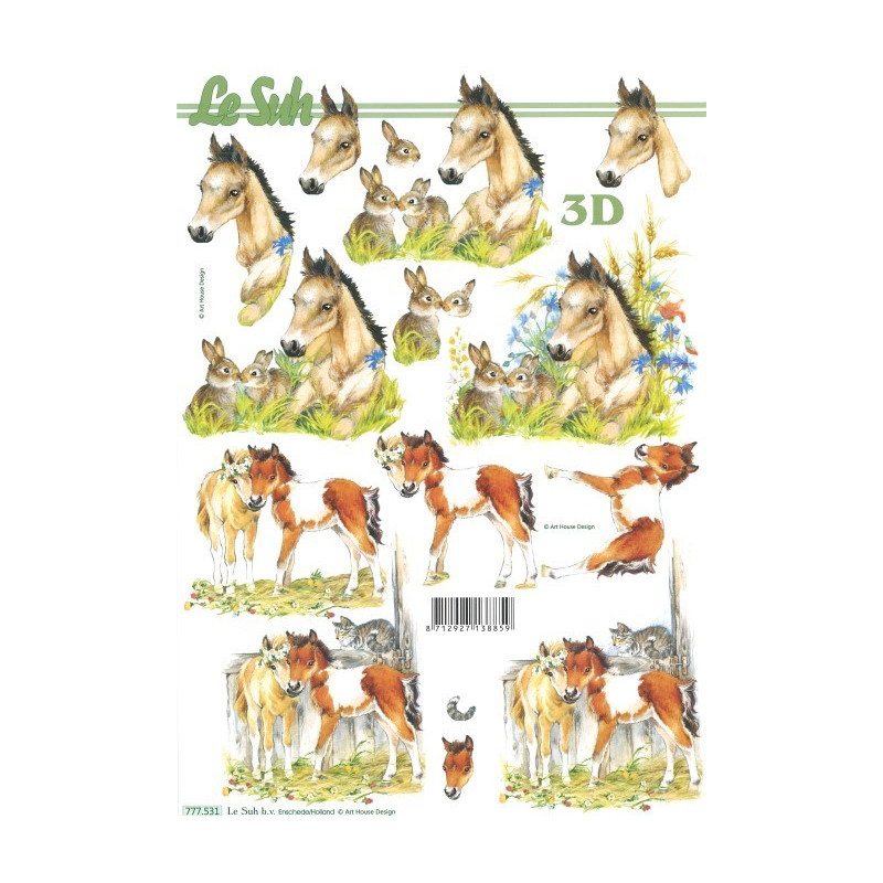 Carte 3D à découper -  cheval