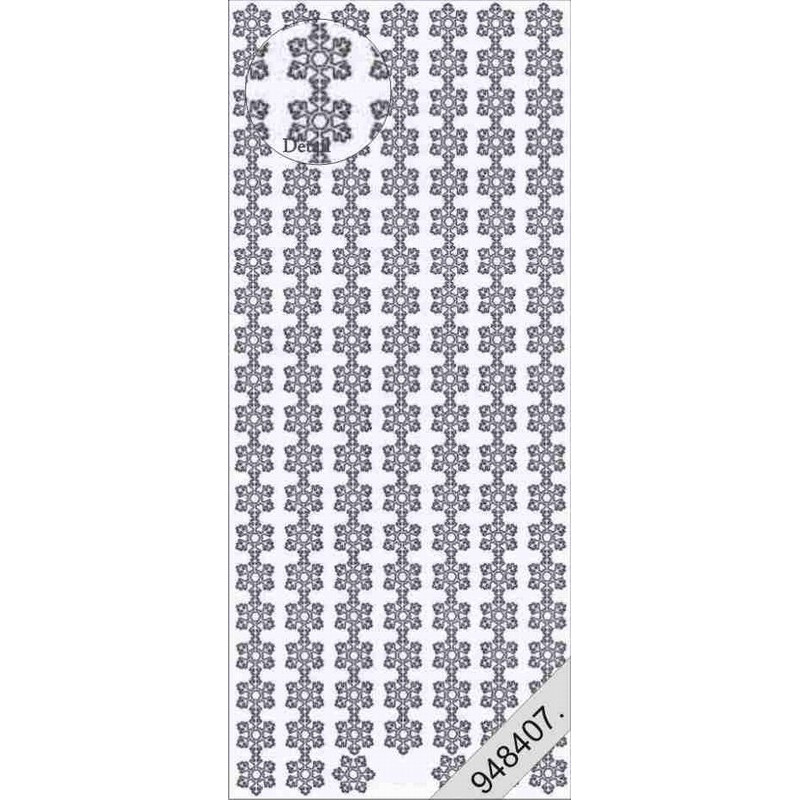 Stickers - 0973 - Bordure flocons - argent