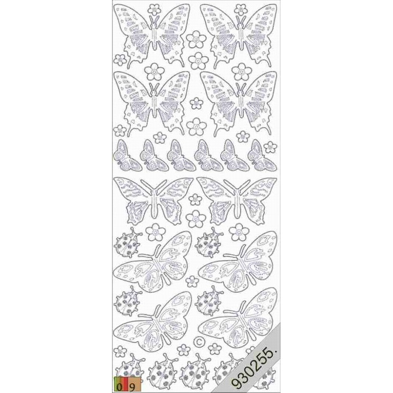 Stickers - 0818 - papillon - argent