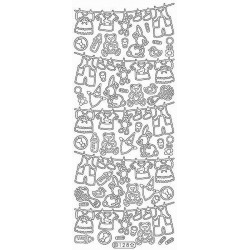 STICKERS - 0128 - LAYETTE - ARGENT