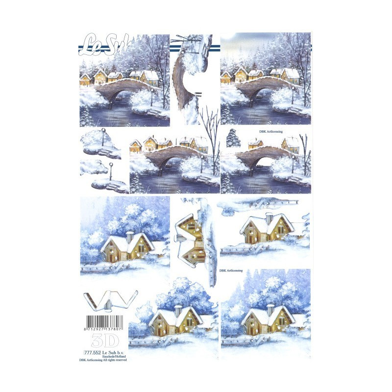 Carte 3D à découper - village noël Carte 3D à découper - village noël