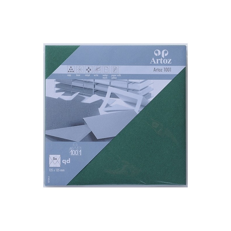 Enveloppe carrée 135x135 paquet de 5 racing green