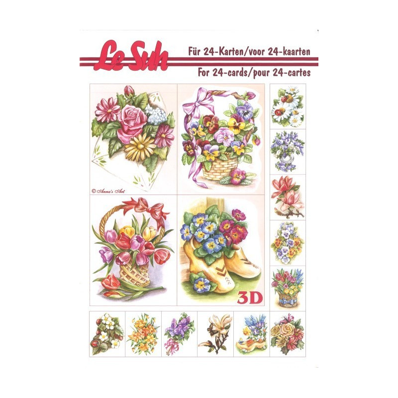 Carterie 3D LIVRE A5 - 24 cartes - Bouquet fleurs
