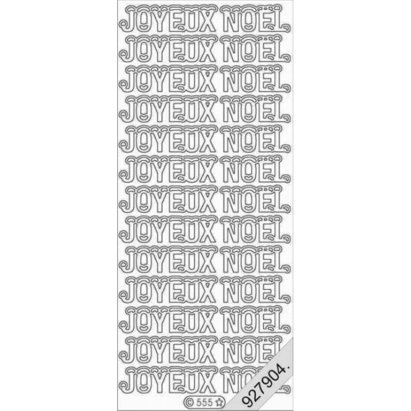 Stickers - 0555 - Joyeux Noël - glitter transparent argent