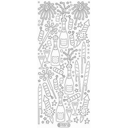 Stickers peel off - 7037 - la fete - glitter argent