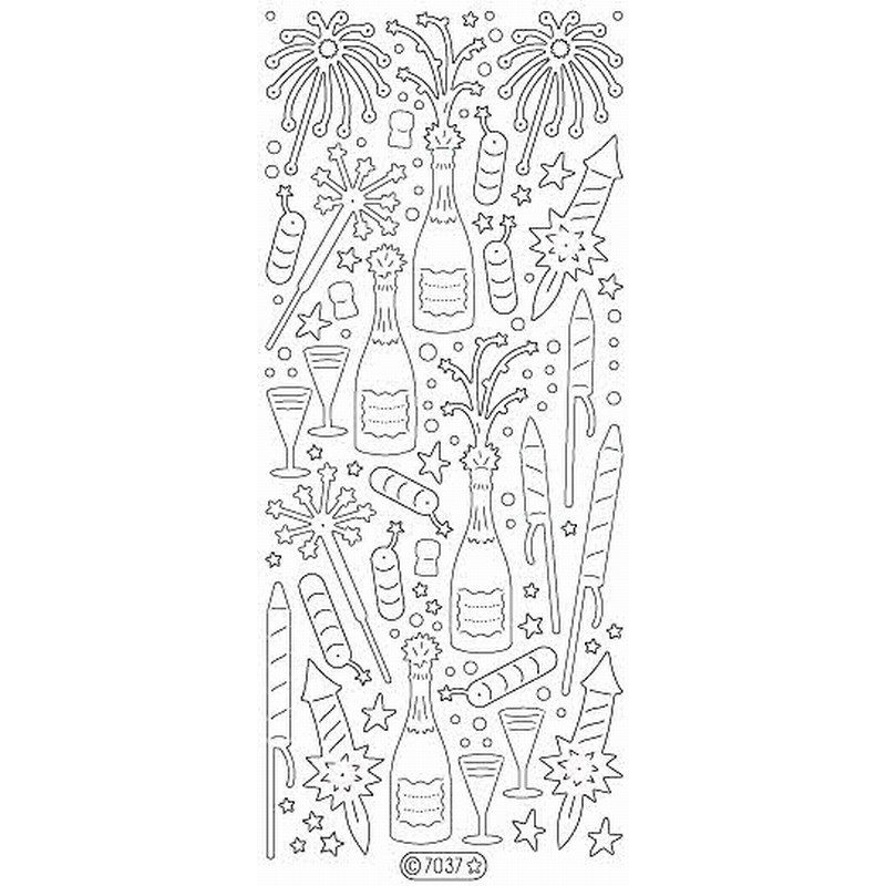 Stickers peel off - 7037 - la fete - glitter argent Stickers peel off - 7037 - la fete - glitter argent