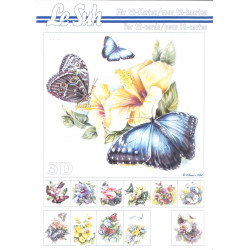 3D LIVRE A5 - 12 cartes - Papillon Fleur